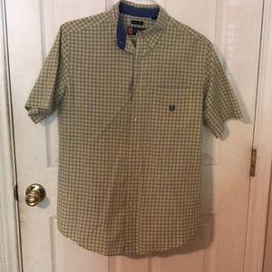 Chaps plaid button down short sleeved shirt